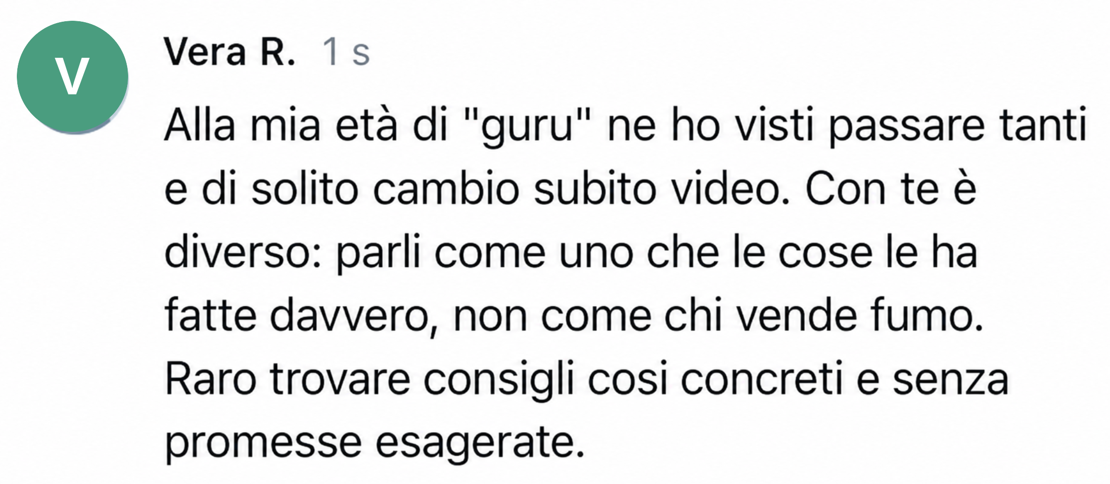 Commento di un lettore dal canale