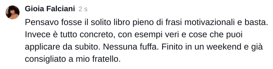 Commento di un lettore dal canale